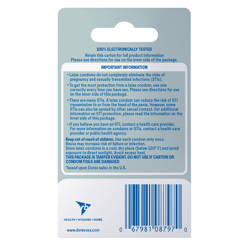 Durex Air Extra Thin Transparent Natural Rubber Latex Condoms 3ct