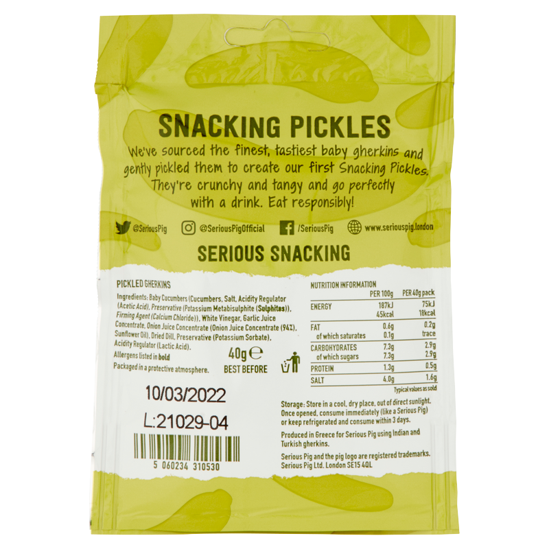 Serious Pig Snacking Pickles, 40g