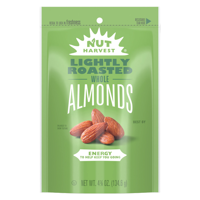 Nut Harvest Whole Almonds Lightly Roasted, 4.75oz