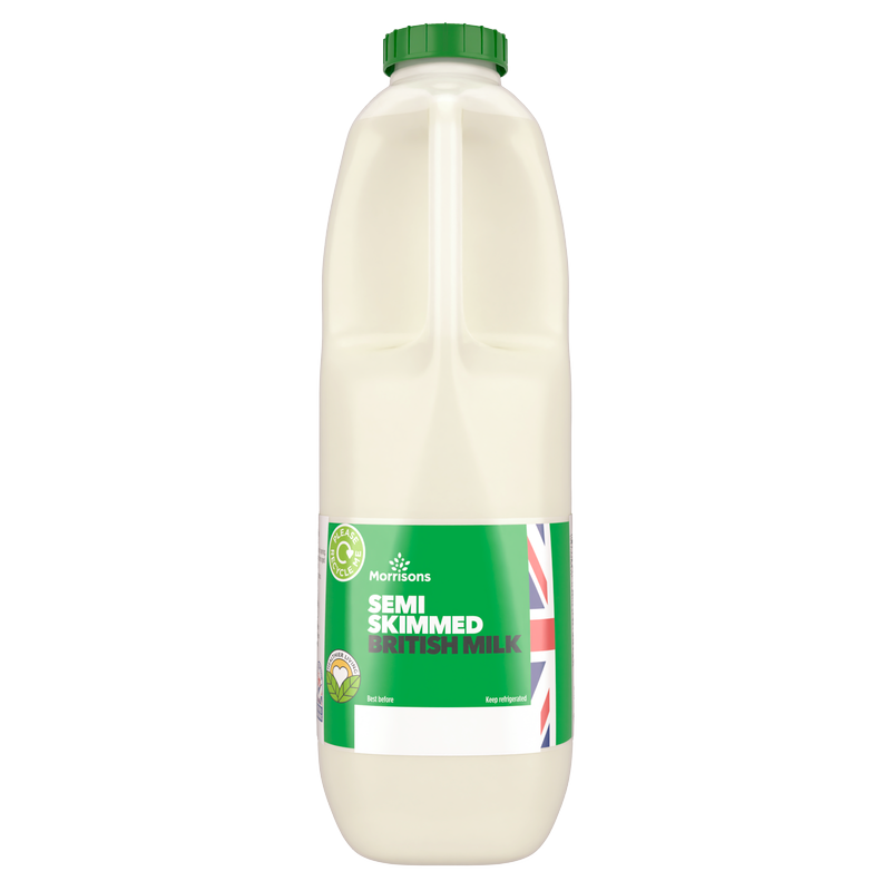 Morrisons British Semi Skimmed Milk 2 Pint, 1136ml