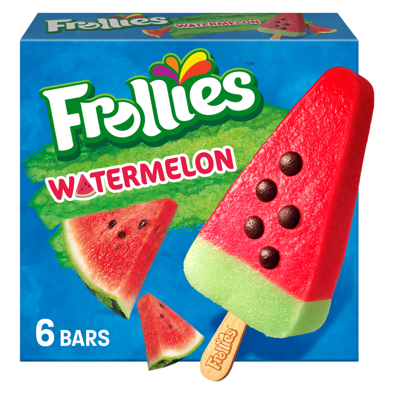Frollies Watermelon Fruity Ice Pops, 6 Count