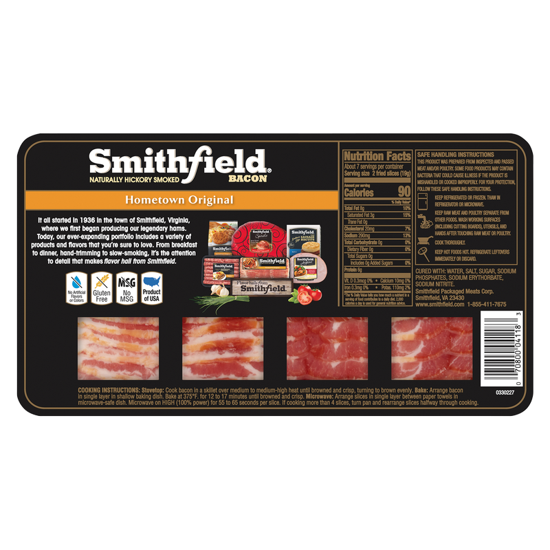 Smithfield Bacon Hickory Smoked - 16oz