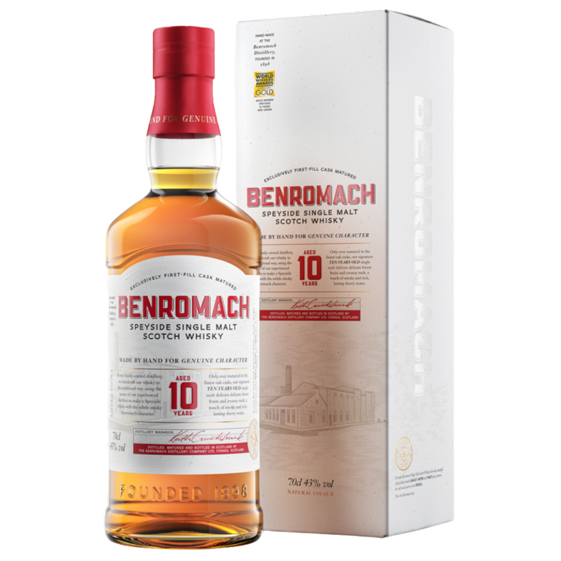 Benromach 10 Year Old Single Malt Speyside Scotch Whisky, 70cl