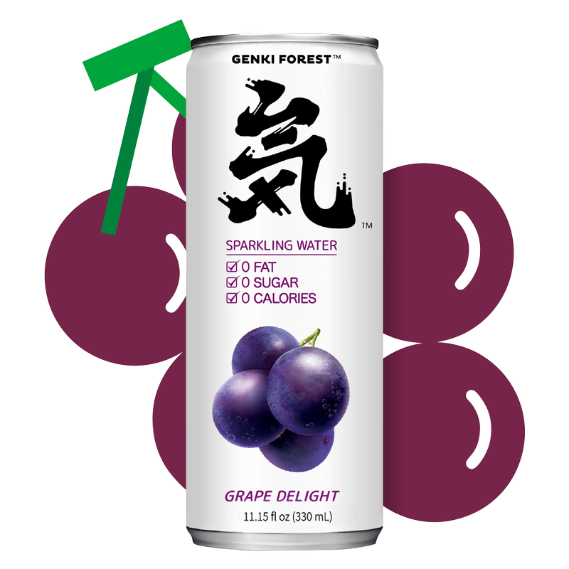 Genki Forest Grape Delight Sparkling Water 11.15oz Can