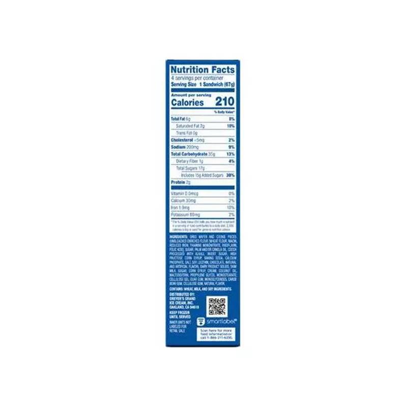 Oreo Frozen Dessert Sandwich, 4ct