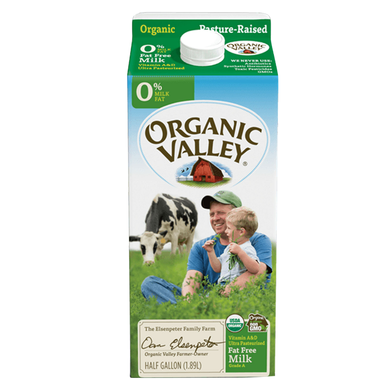  Organic Valley Non-Fat Milk 1/2 Gallon