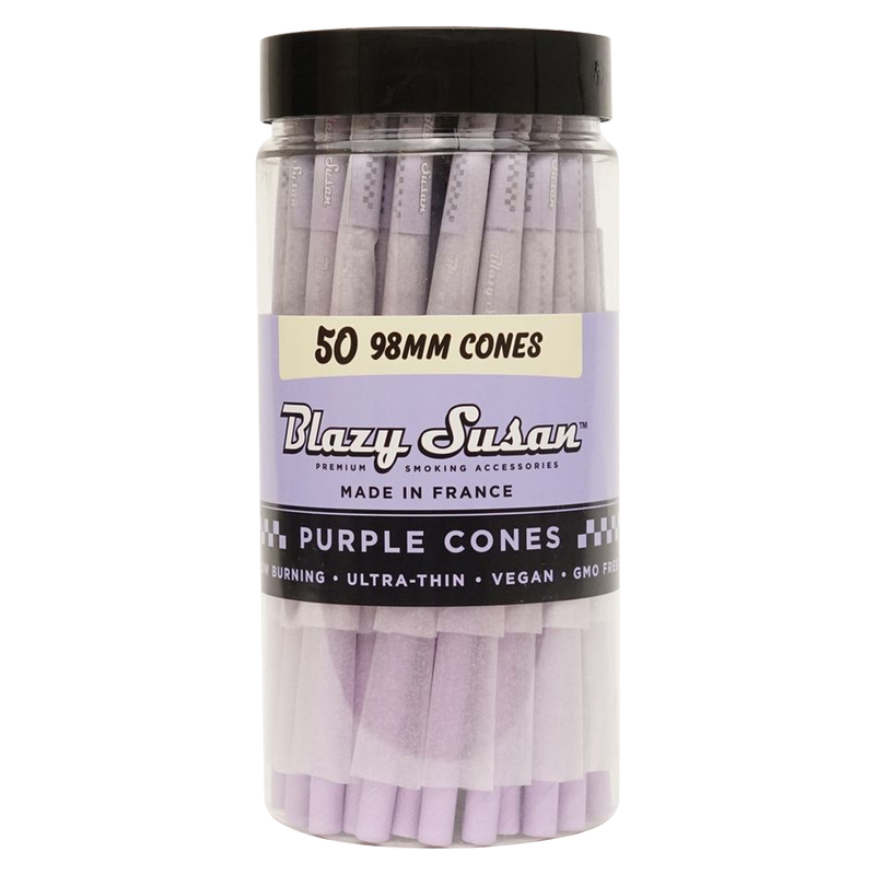 Blazy Susan 50ct 98MM Purple Pre Rolled Cones