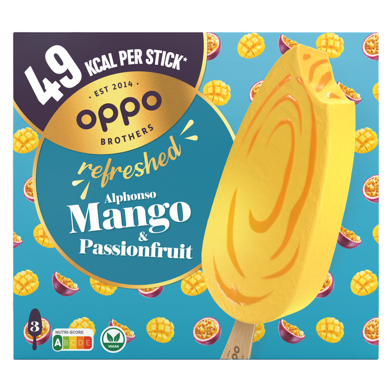 Oppo Brothers Refreshed Mango Passionfruit Sticks, 3 x 95ml
