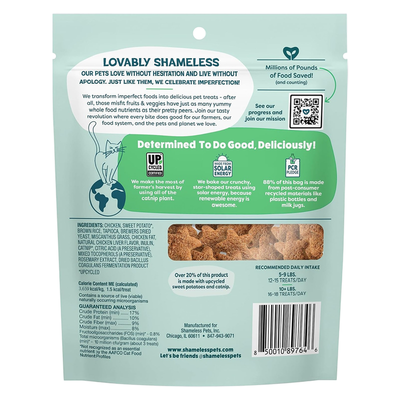 Shameless Pets Catnip N Chill Crunchy Cat Treats 2.5oz