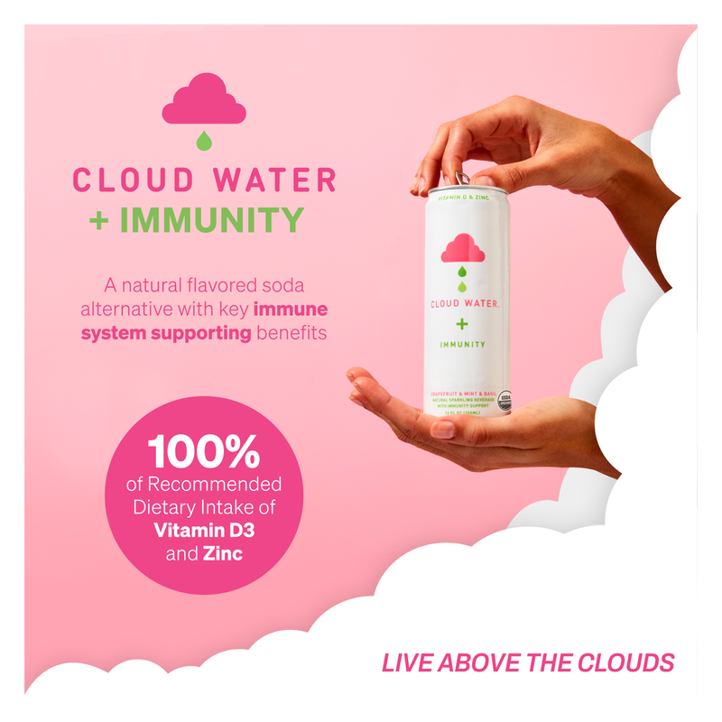 Cloud Water + IMMUNITY Grapefruit & Mint & Basil 12 oz can