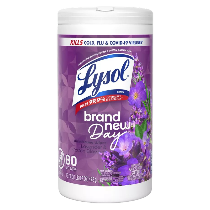 Lysol Disinfectant Wipes,  Lavender & Cotton Blossom, 80ct