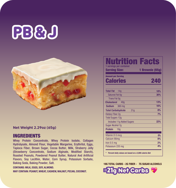 Prime Bites Protein Brownie PB&J, 2.29oz 