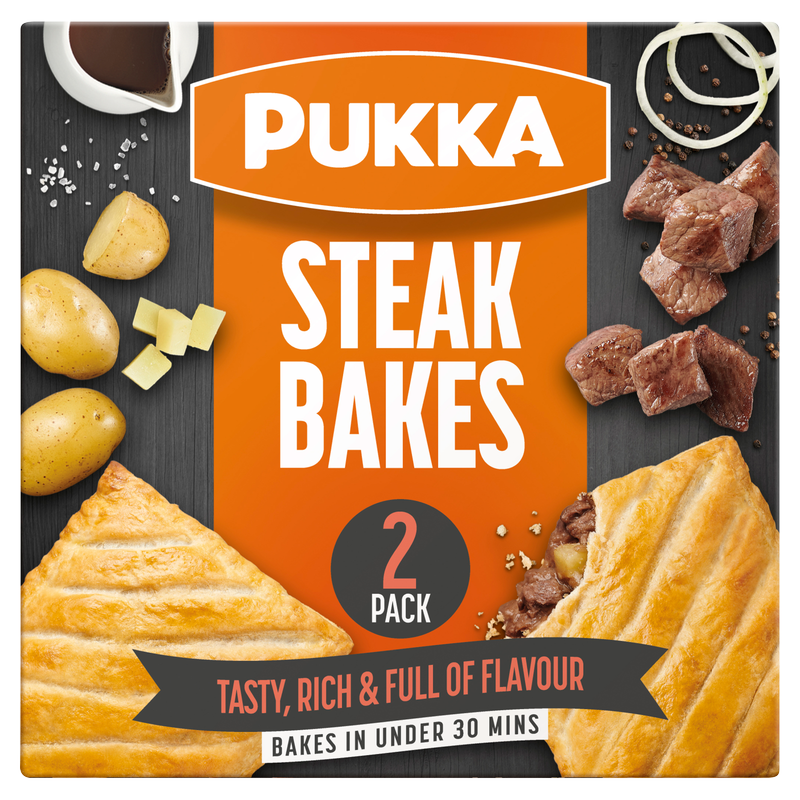 Pukka 2 Steak Bakes, 278g