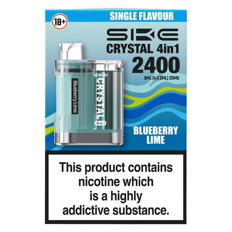SKE Crystal 4in1 Prefilled Pod Vape Kit Blueberry Lime 20mg/ml, 4 x 2ml
