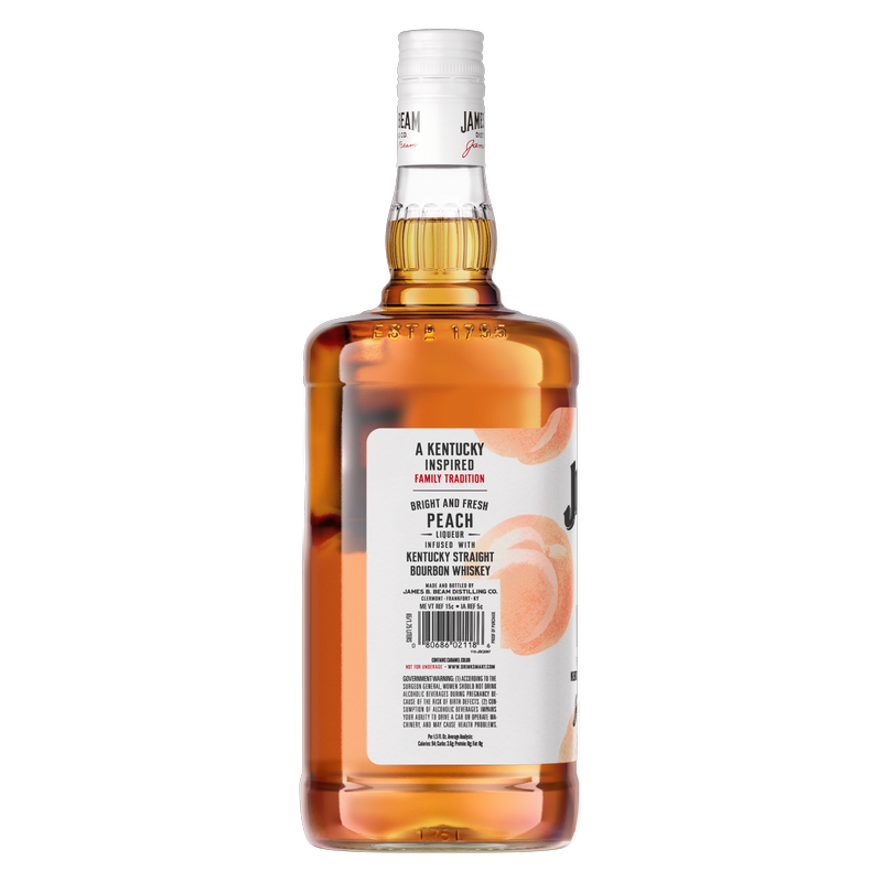 Jim Beam Peach Liqueur with Kentucky Straight Bourbon Whiskey 1.75 L
