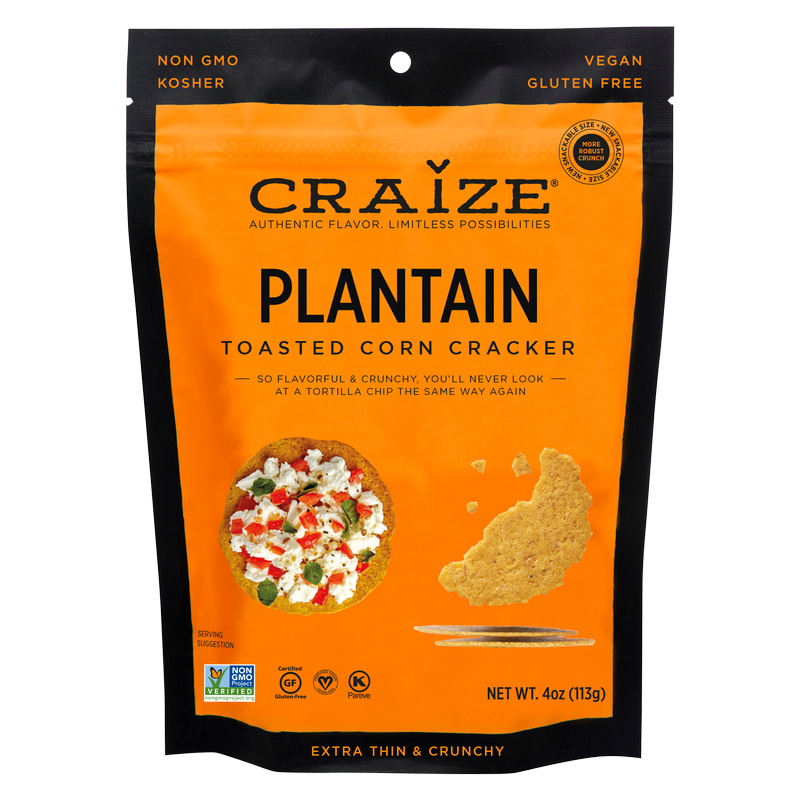 Craize Plantain Toasted Corn Crackers 4oz