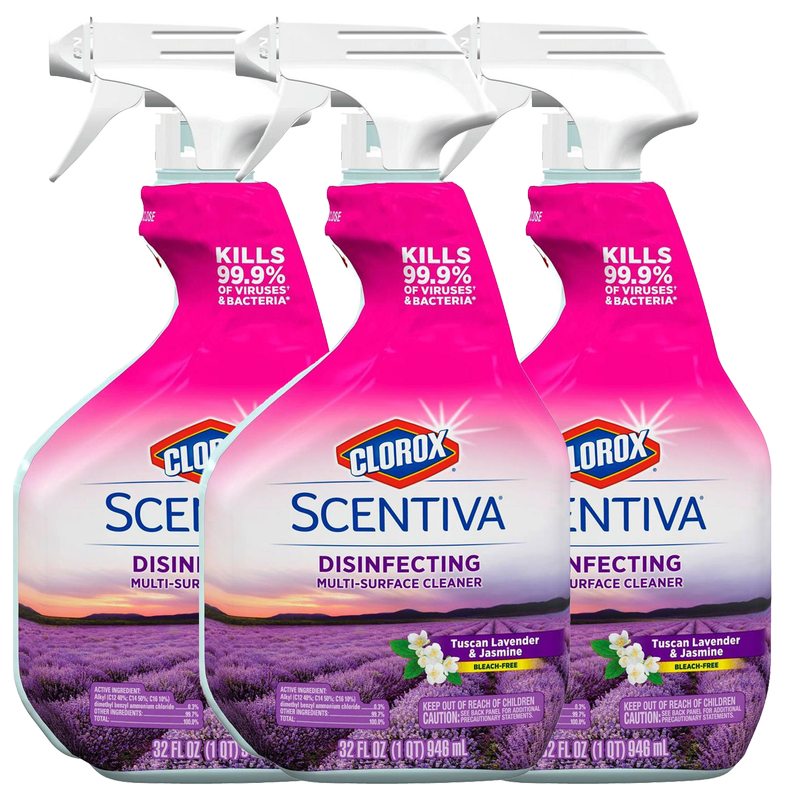 Clorox Scentiva Tuscan Lavender & Jasmine Disinfectant Cleaner 32oz 3ct