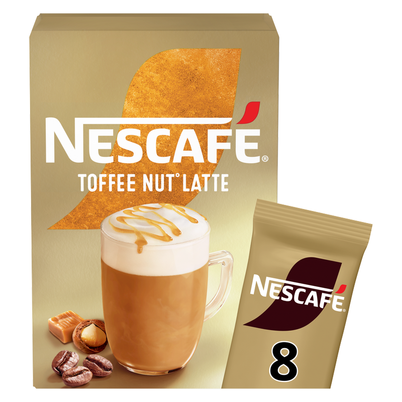 Nescafe Toffee Nut Latte, 8 x 18.6g