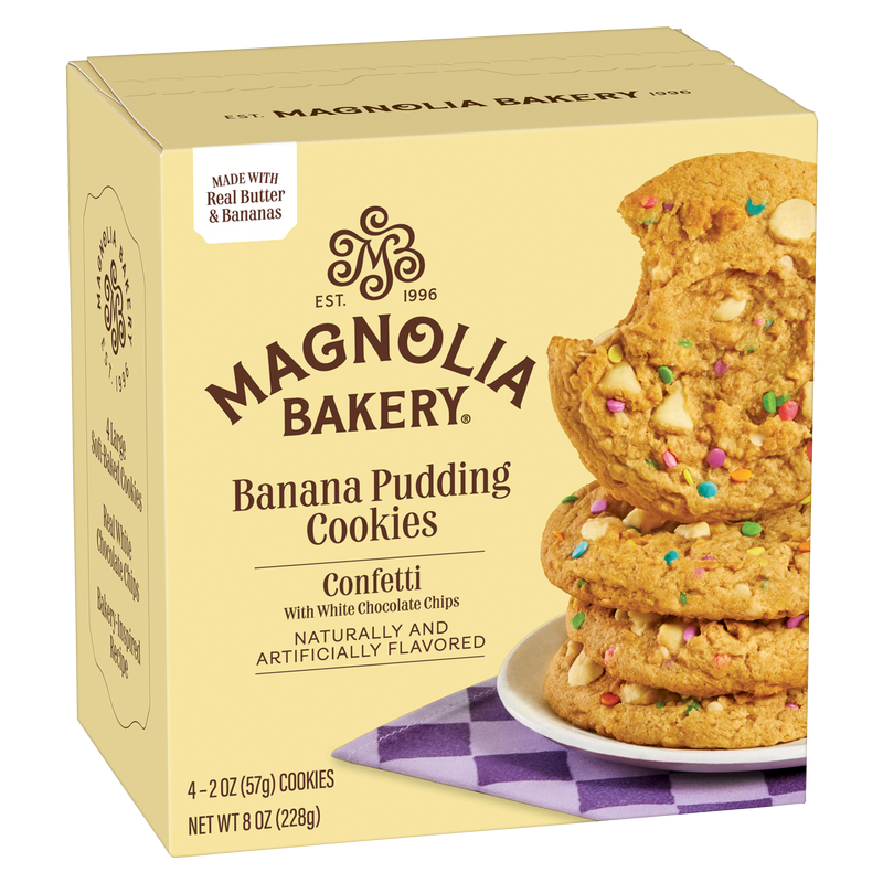 Magnolia Bakery Banana Pudding Cookies - Confetti With White Chocolate Chips 4ct 8oz Carton