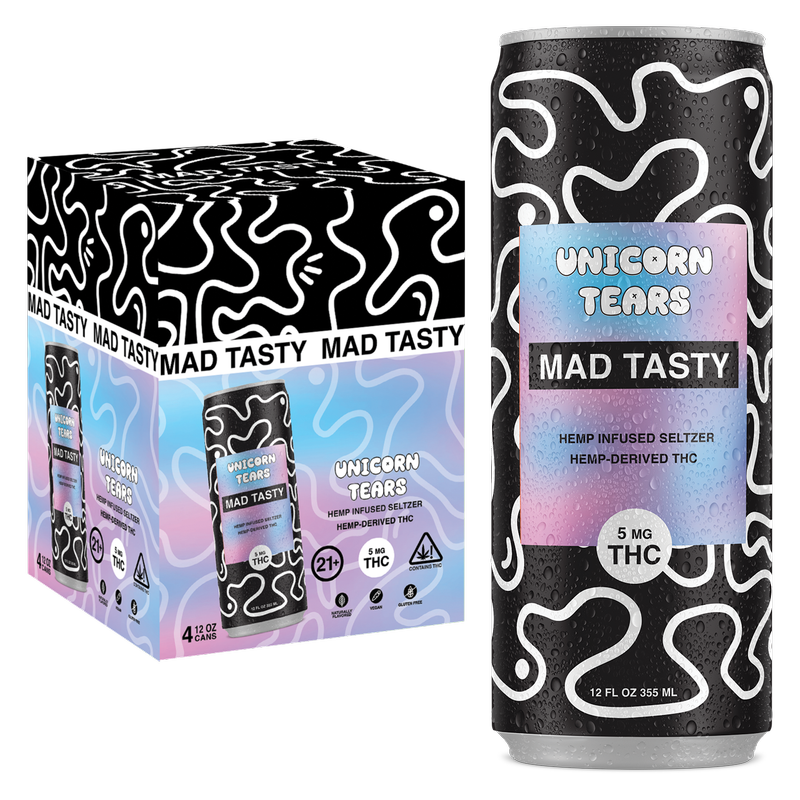 Mad Tasty 5mg THC Unicorn Tears Seltzer 4pk 12oz Cans
