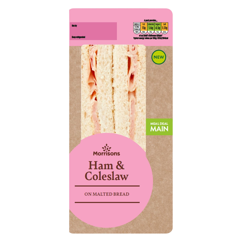 Morrisons Ham & Coleslaw Sandwich, 1pcs