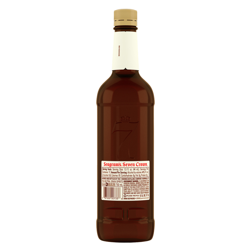 Seagram's 7 Crown American Blended Whiskey, 750 mL Glass Bottle (80 Proof)