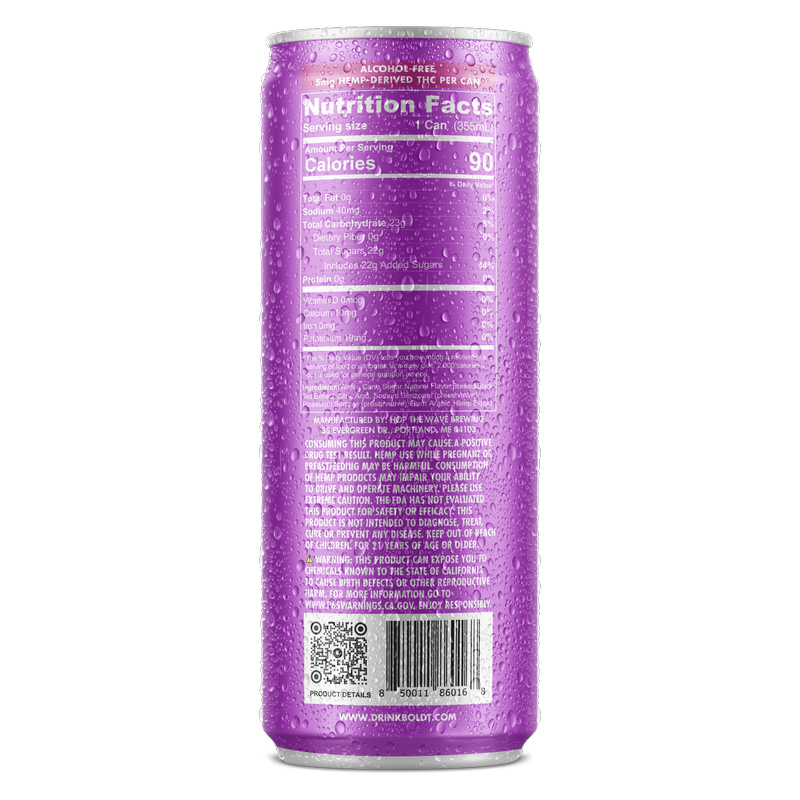 Boldt THC 5mg Blueberry Pomegranate Tea 4pk 12oz Can