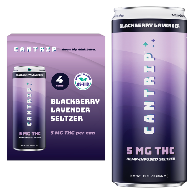 Cantrip Blackberry Lavender 5mg THC Seltzer 4pk 12oz Can