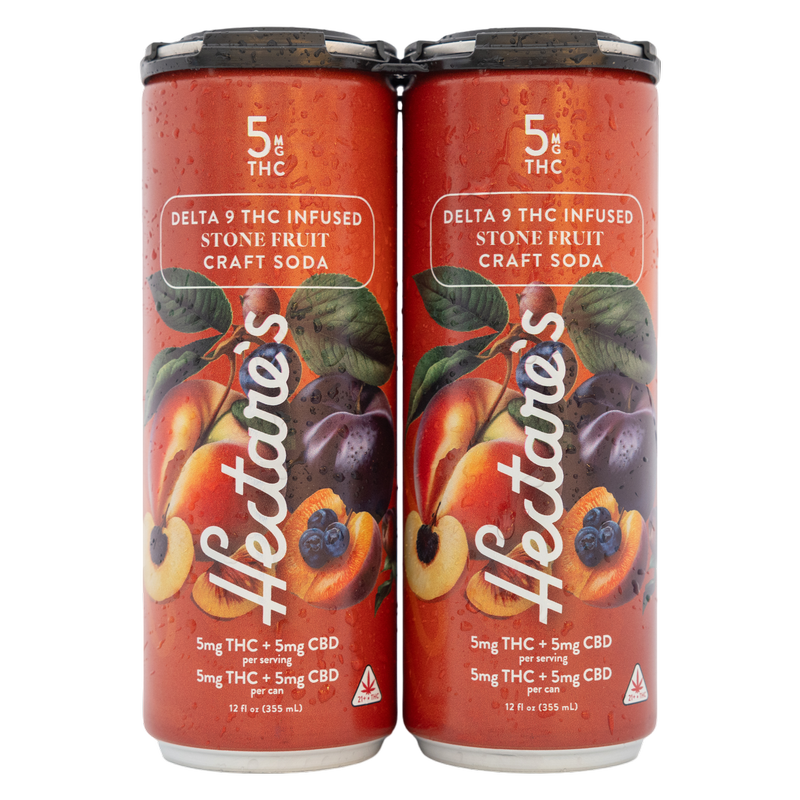 Hectare's THC 5mg Stone Fruit Craft Soda 4pk 12oz Can