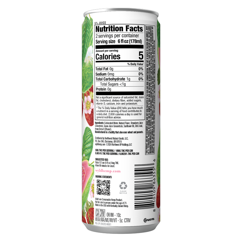 WYLD 10mg THC Fresa Guayaba, paquete de 4, latas de 12 oz