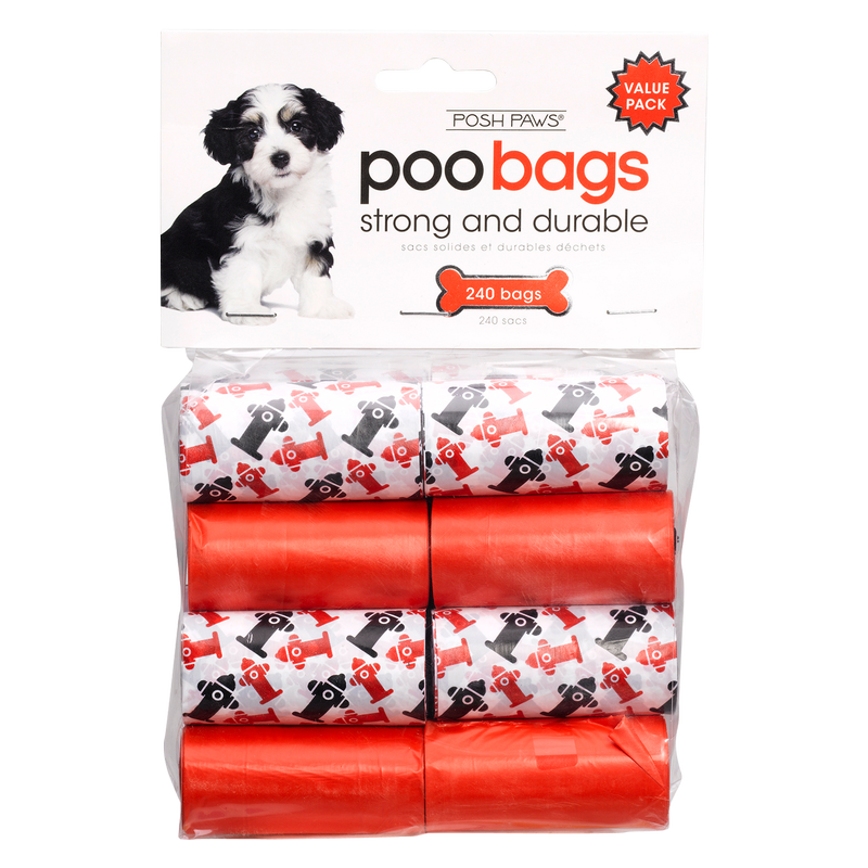 Posh Paw Poo Bags Red Hydrants 240ct