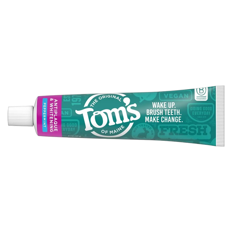 Tom's Antiplaque and Whitening Natural Toothpaste, Peppermint, 4.5oz