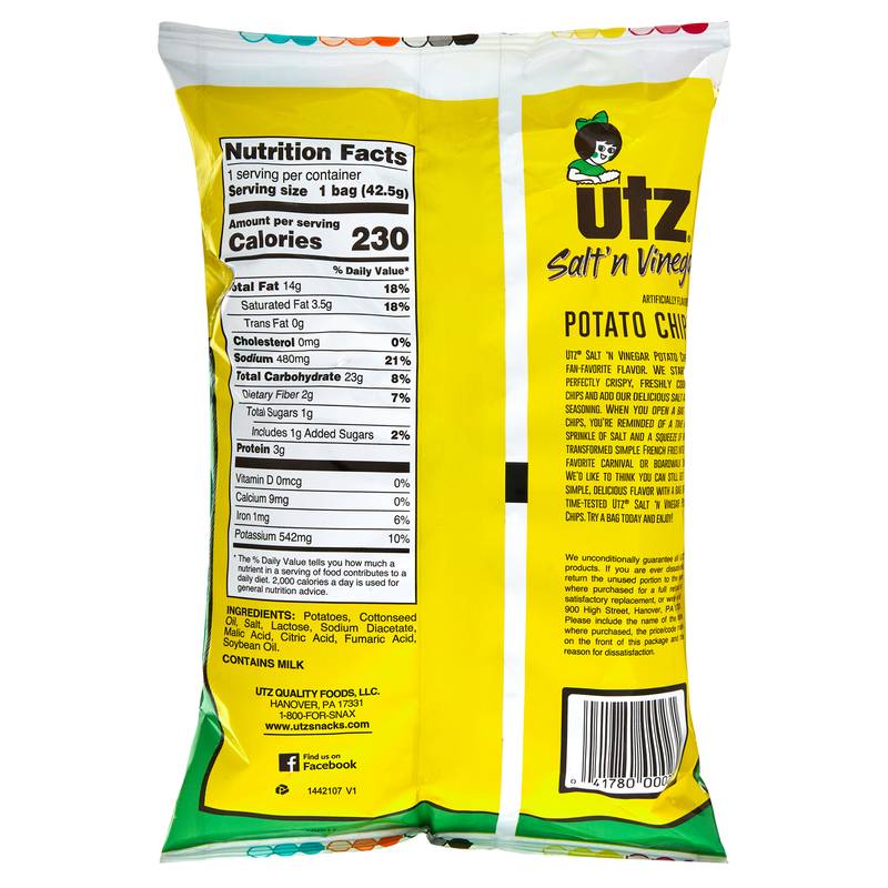 Utz Salt & Vinegar Potato Chips 1.5oz