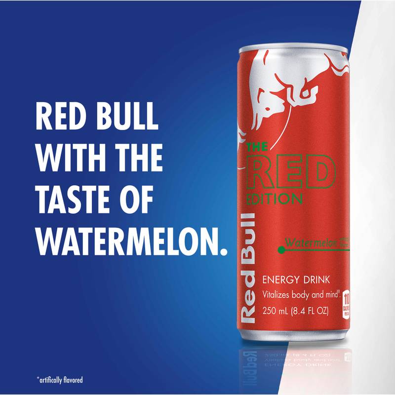 Red Bull Energy Drink The Red Edition Watermelon 12oz Can