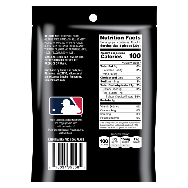 Chicago White Sox Baseball Gummies 4.5oz