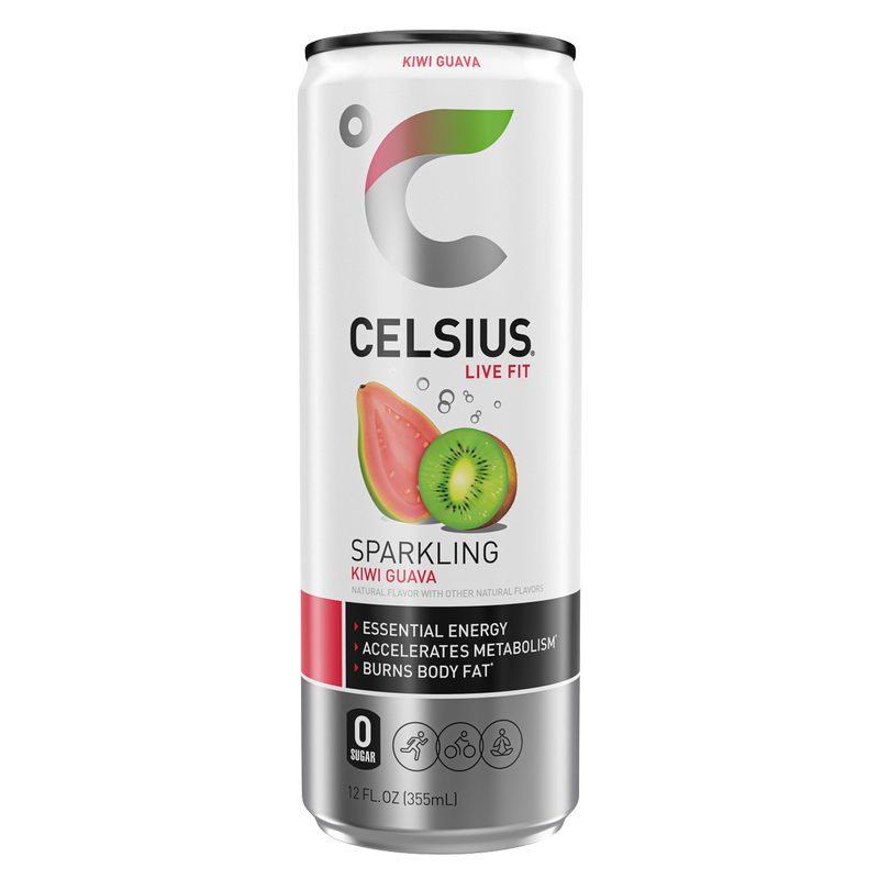 CELSIUS Sparkling Kiwi Guava, Essential Energy Drink 12oz