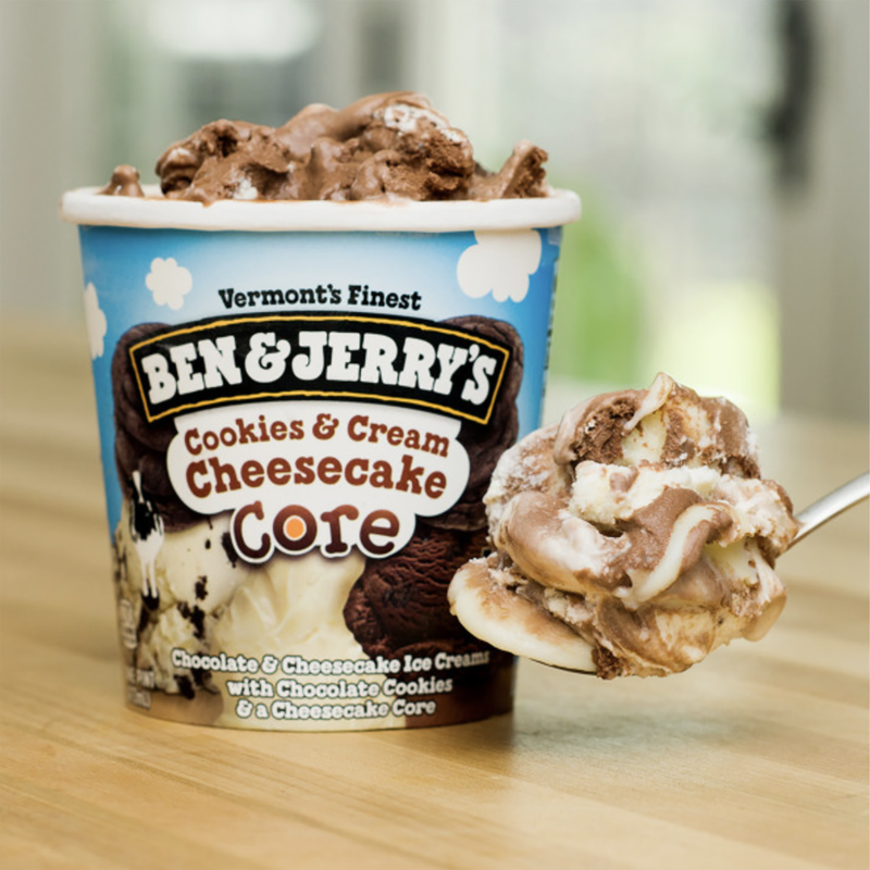 Ben & Jerry's Cookies & Cream Cheesecake Core Ice Cream 16oz