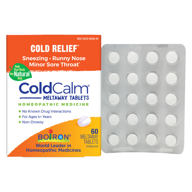 Boiron ColdCalm Tablets for Relief of Common Cold, Non-Drowsy, 60 Count