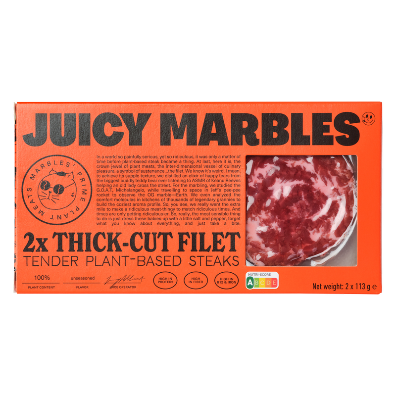 Juicy Marbles 2 x Thick-Cut Filet Plant-Based Steaks, 226g