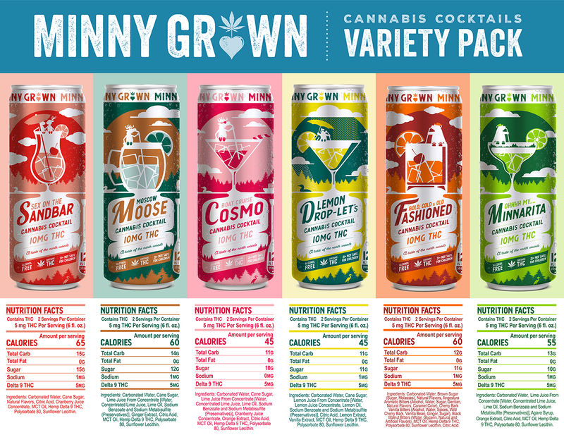 Minny Grown 10mg THC Variety Pack 6pk 12oz Can