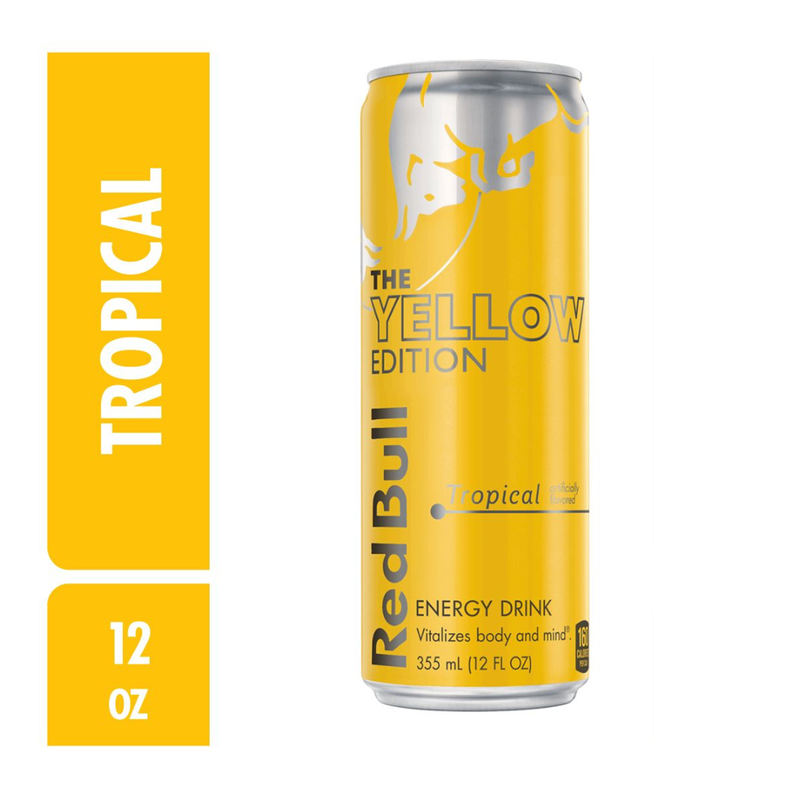 Red Bull Energy Drink The Yellow Edition Tropical 12oz Can