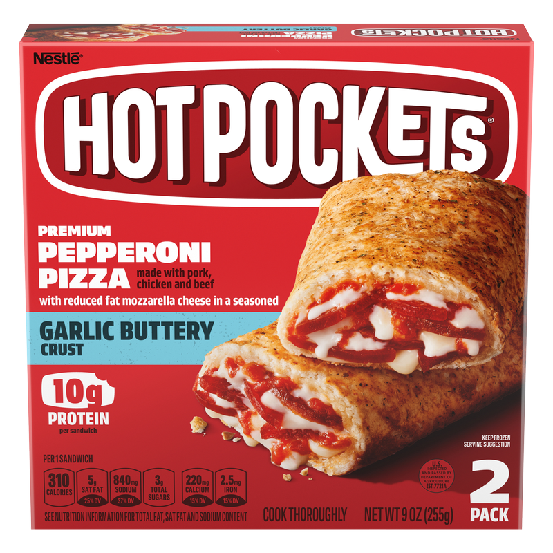Hot Pockets Frozen Garlic Buttery Crust Pepperoni Pizza 2ct 9oz