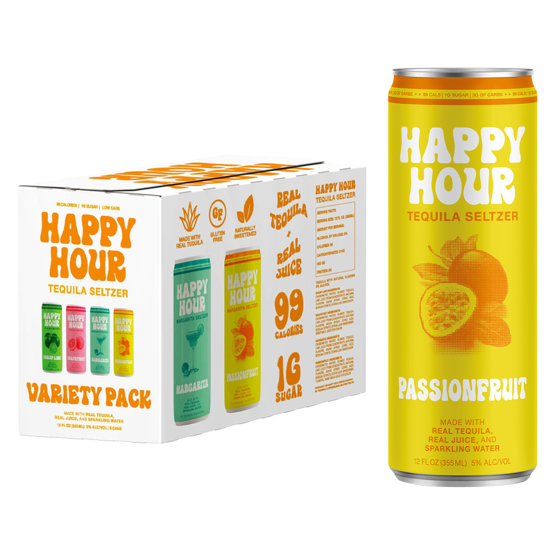 Happy Hour Tequila Seltzer Variety Pack 8pk 12oz Can 5.0% ABV