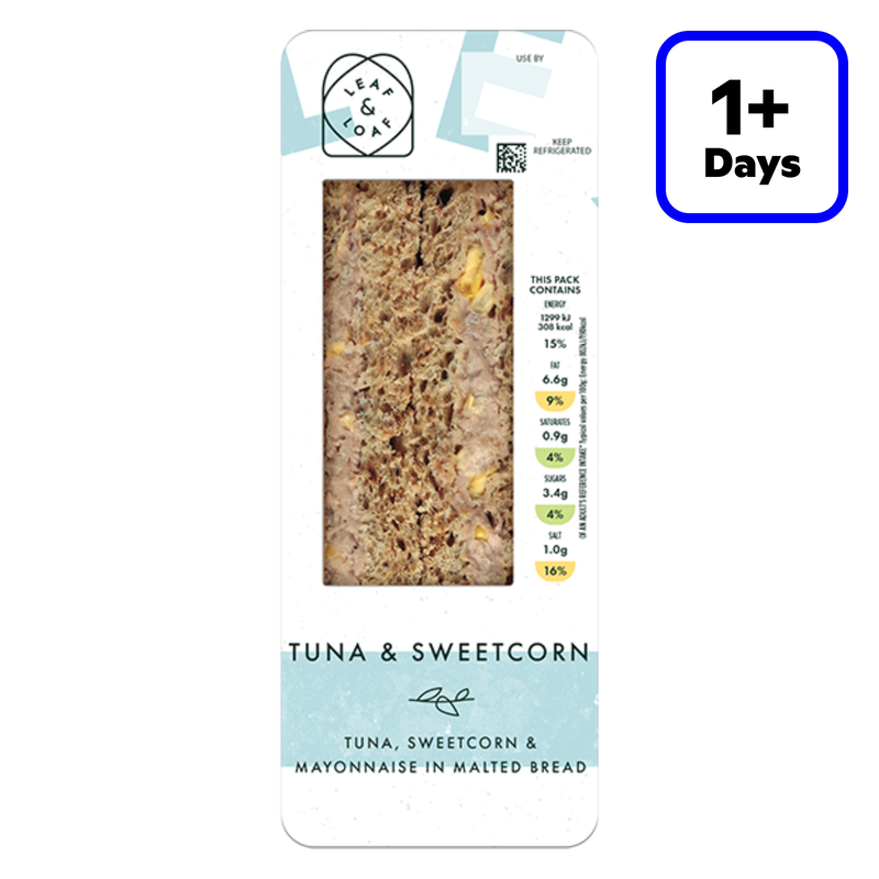 Leaf & Loaf Tuna Sweetcorn Sandwich, 1pcs