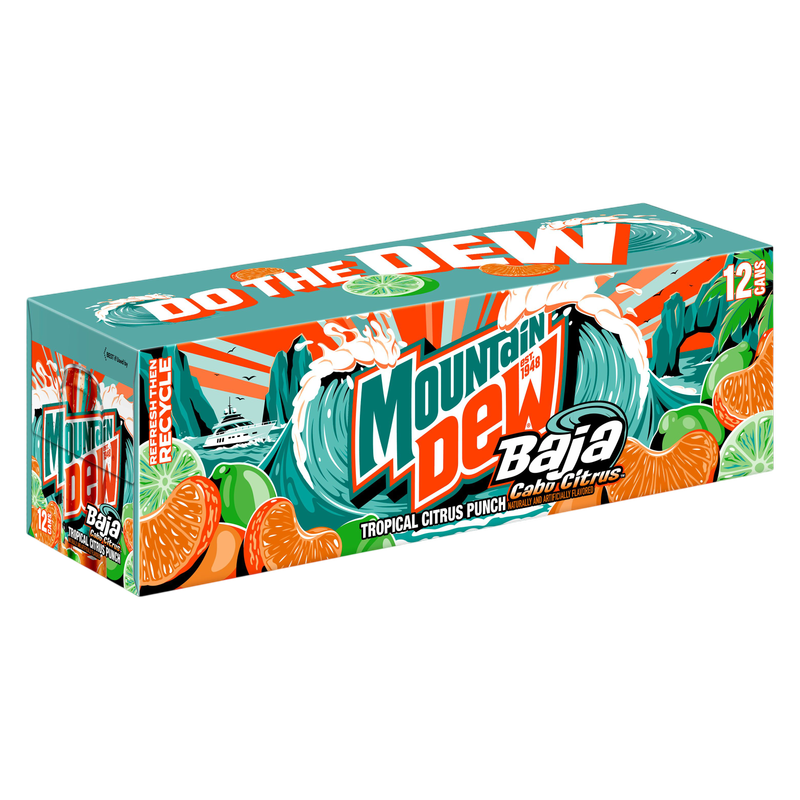Mountain Dew Baja Cabo Citrus Dew Tropical Citrus Punch 12pk 12oz Can