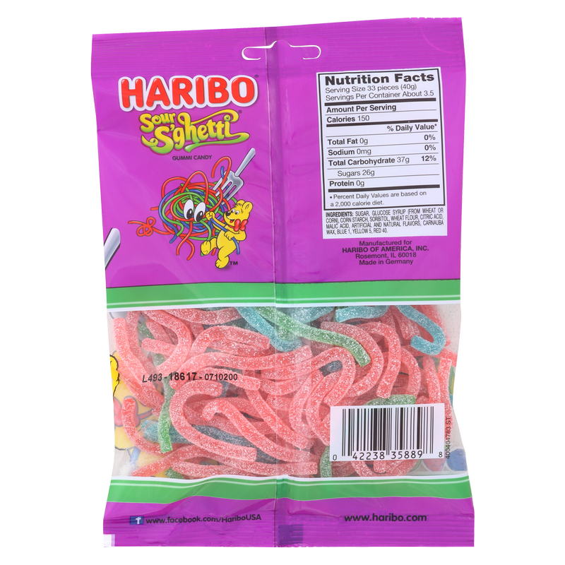 Haribo Sour S'ghetti Gummi Candy 5oz