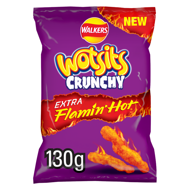 Walkers Wotsits Crunchy Extra Flamin' Hot, 130g