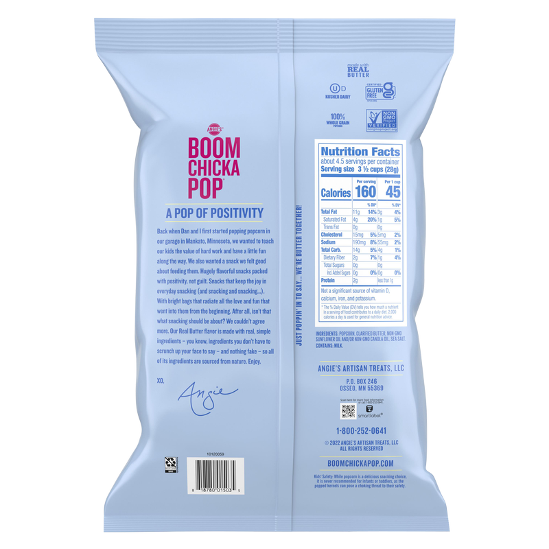 Angie's Boomchickapop Real Butter Popcorn 4.4oz