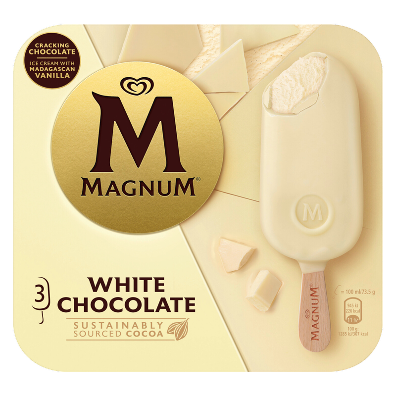 Magnum White Chocolate, 3 x 100ml