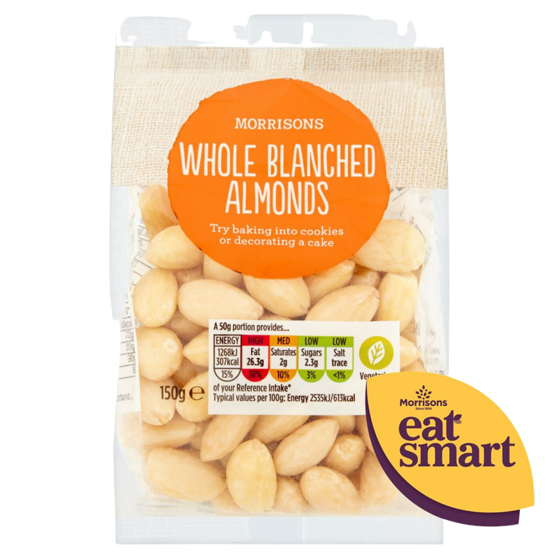 Morrisons Whole Blanched Almonds, 150g